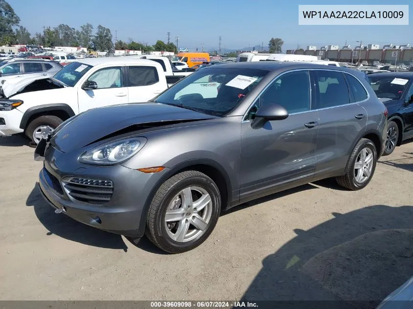 2012 Porsche Cayenne VIN: WP1AA2A22CLA10009 Lot: 39609098