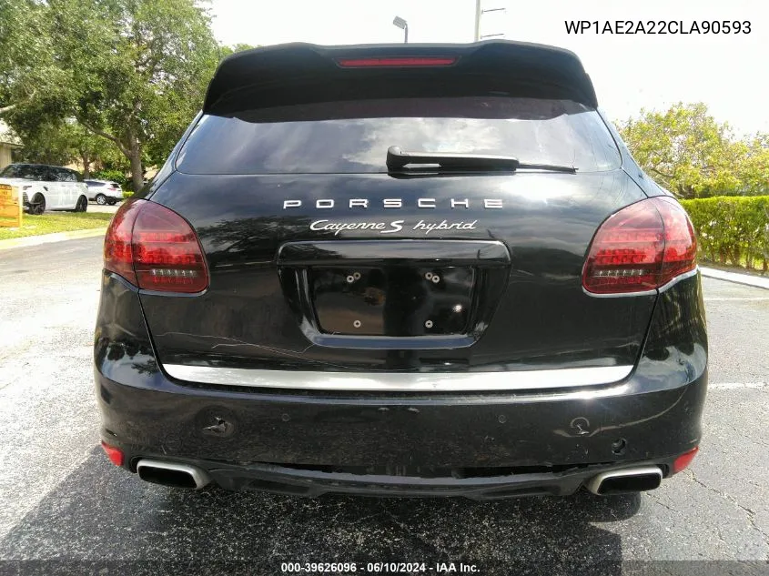 2012 Porsche Cayenne Hybrid S VIN: WP1AE2A22CLA90593 Lot: 39626096