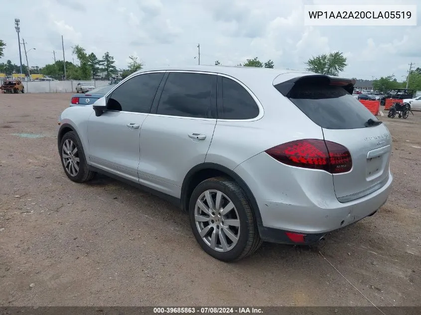 2012 Porsche Cayenne VIN: WP1AA2A20CLA05519 Lot: 39685863