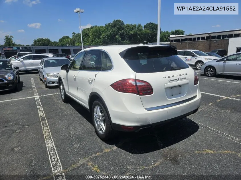 2012 Porsche Cayenne VIN: WP1AE2A24CLA91552 Lot: 39752340