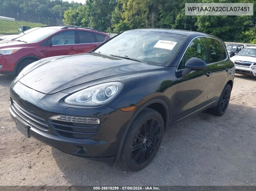 2012 Porsche Cayenne VIN: WP1AA2A22CLA07451 Lot: 39819299