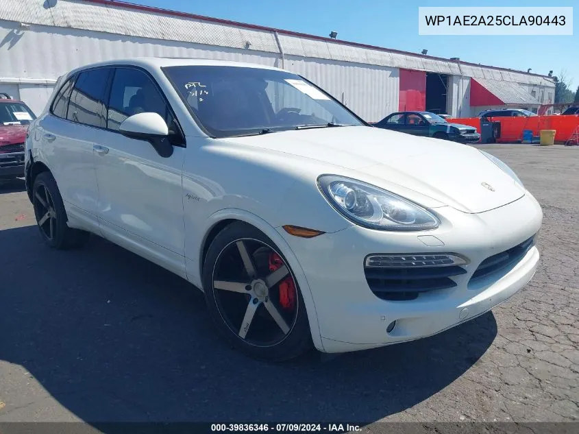 2012 Porsche Cayenne Hybrid S VIN: WP1AE2A25CLA90443 Lot: 39836346