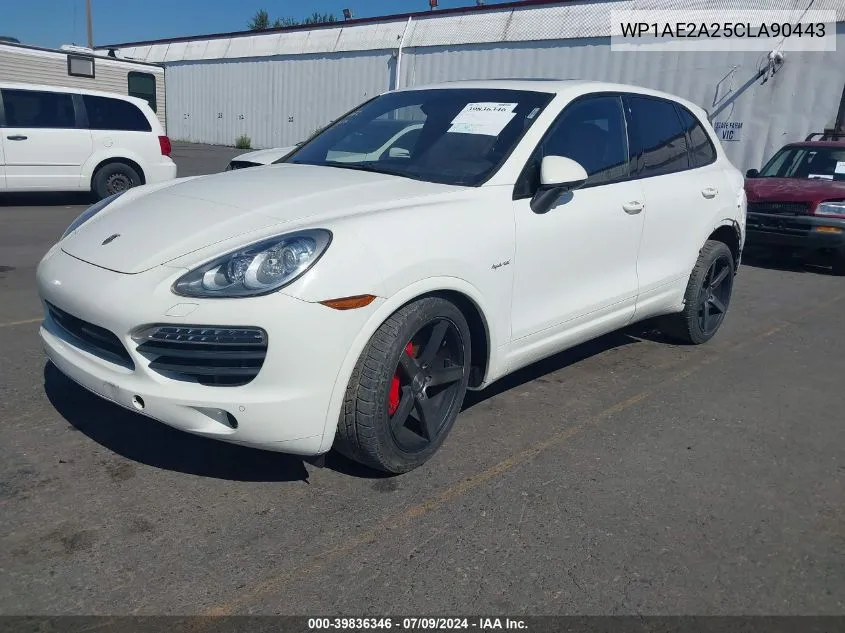 2012 Porsche Cayenne Hybrid S VIN: WP1AE2A25CLA90443 Lot: 39836346