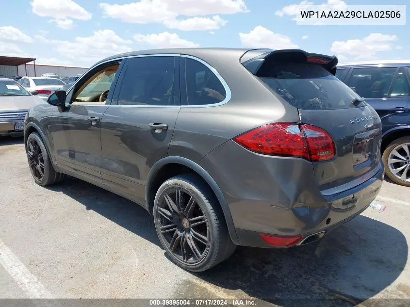 2012 Porsche Cayenne VIN: WP1AA2A29CLA02506 Lot: 39895004