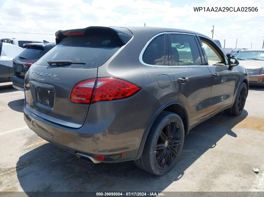 2012 Porsche Cayenne VIN: WP1AA2A29CLA02506 Lot: 39895004