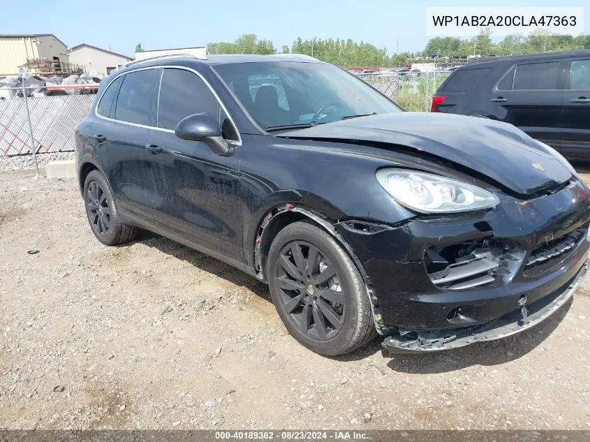 2012 Porsche Cayenne S VIN: WP1AB2A20CLA47363 Lot: 40189362