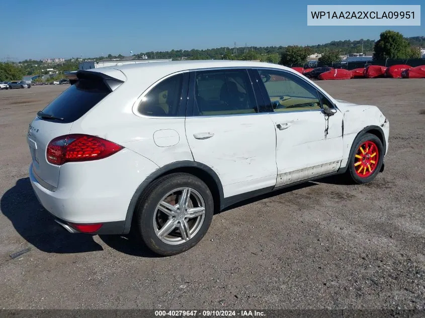 2012 Porsche Cayenne VIN: WP1AA2A2XCLA09951 Lot: 40279647