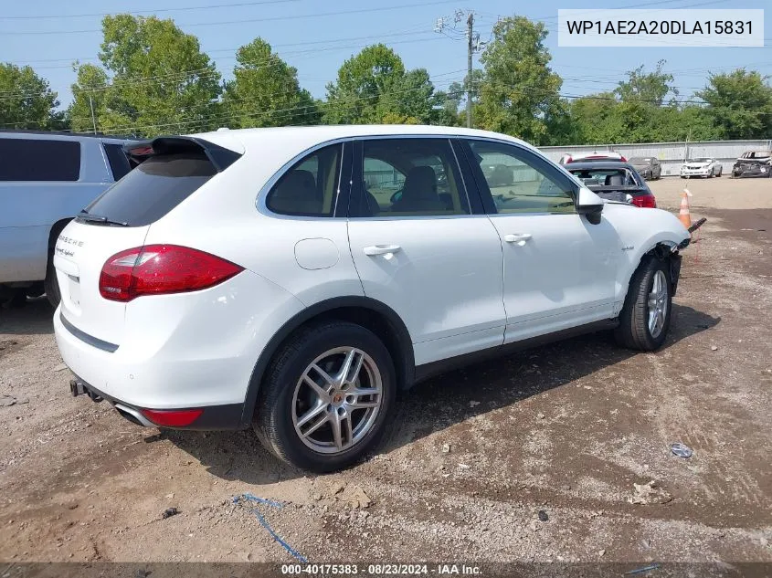 2013 Porsche Cayenne Hybrid S VIN: WP1AE2A20DLA15831 Lot: 40175383