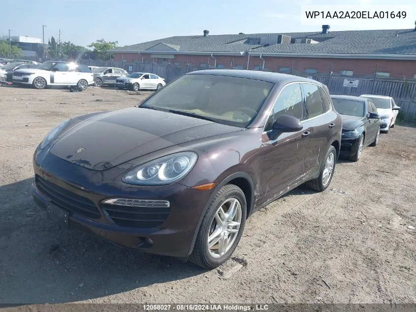 2014 Porsche Cayenne VIN: WP1AA2A20ELA01649 Lot: 12058027