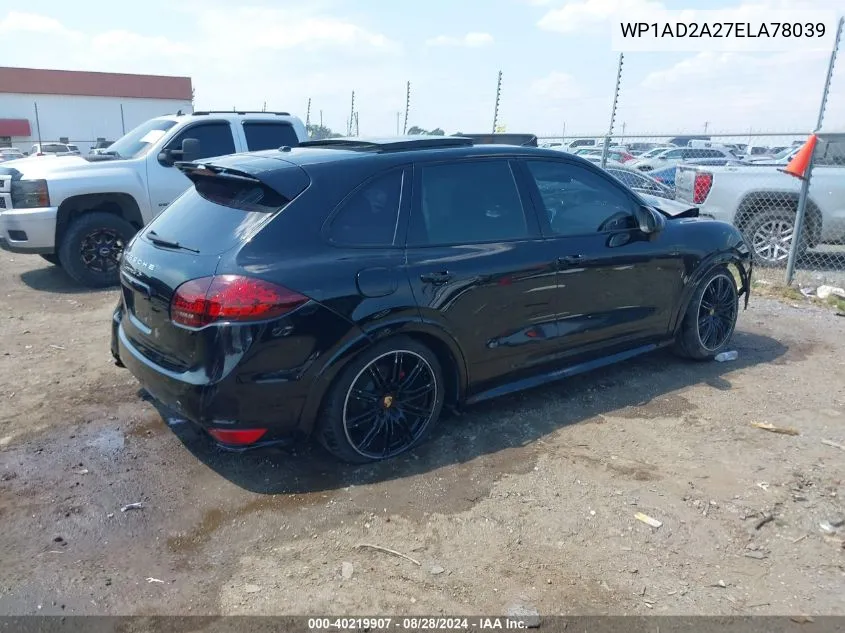 2014 Porsche Cayenne Gts VIN: WP1AD2A27ELA78039 Lot: 40219907