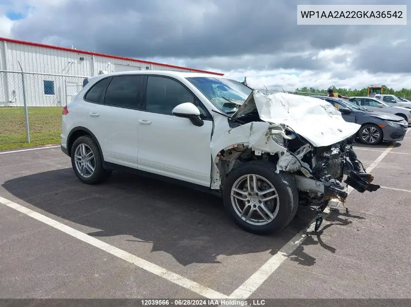 2016 Porsche Cayenne VIN: WP1AA2A22GKA36542 Lot: 12039566