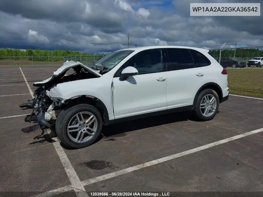 WP1AA2A22GKA36542 2016 Porsche Cayenne