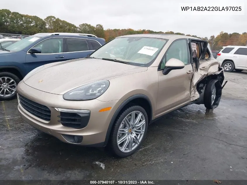 2016 Porsche Cayenne S VIN: WP1AB2A22GLA97025 Lot: 37940107