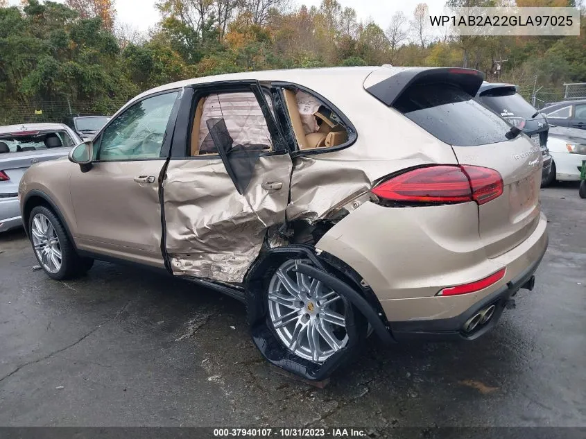 2016 Porsche Cayenne S VIN: WP1AB2A22GLA97025 Lot: 37940107