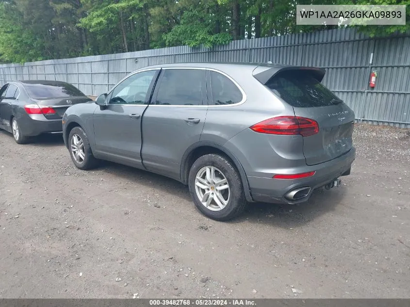 2016 Porsche Cayenne VIN: WP1AA2A26GKA09893 Lot: 39482768