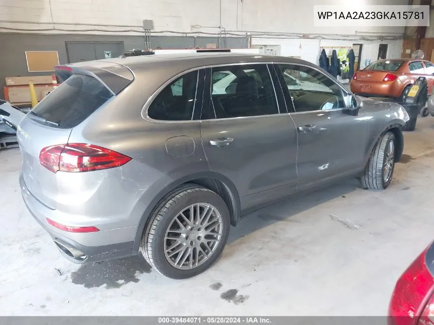 2016 Porsche Cayenne VIN: WP1AA2A23GKA15781 Lot: 39484071