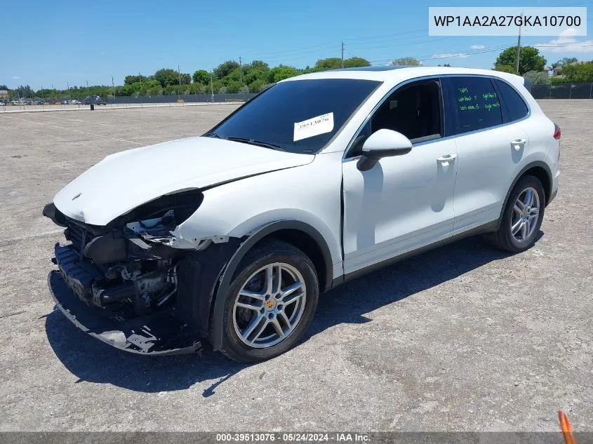 WP1AA2A27GKA10700 2016 Porsche Cayenne