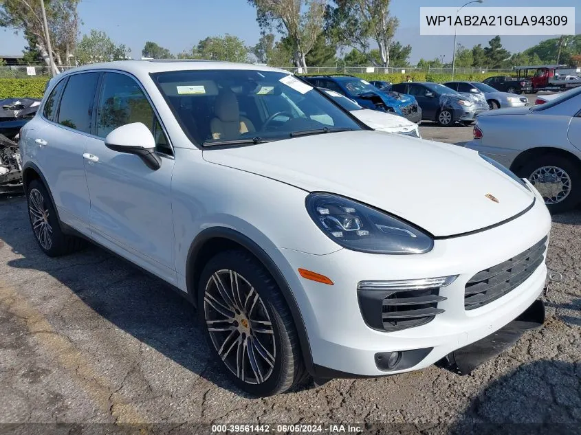 2016 Porsche Cayenne S VIN: WP1AB2A21GLA94309 Lot: 39561442