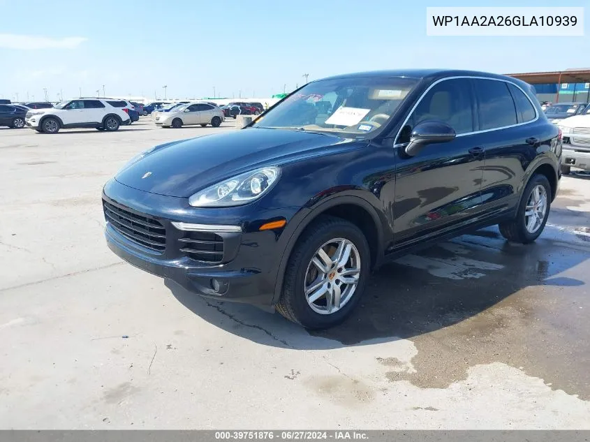 2016 Porsche Cayenne VIN: WP1AA2A26GLA10939 Lot: 39751876