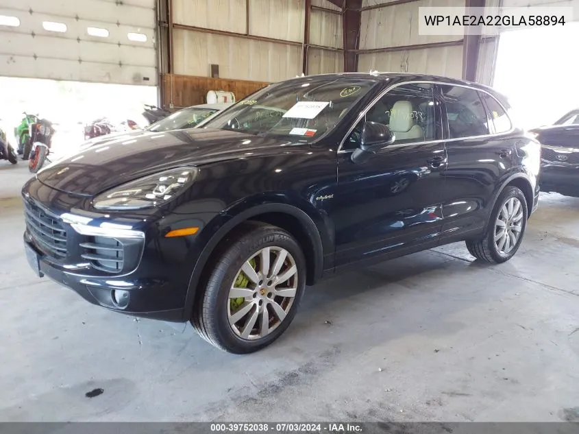 WP1AE2A22GLA58894 2016 Porsche Cayenne E-Hybrid S