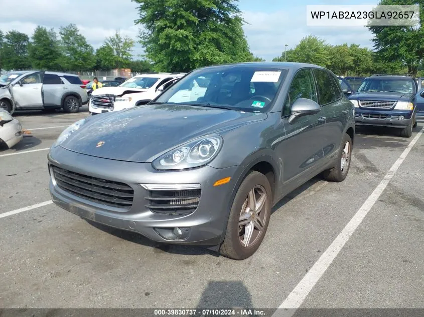 2016 Porsche Cayenne S VIN: WP1AB2A23GLA92657 Lot: 39830737