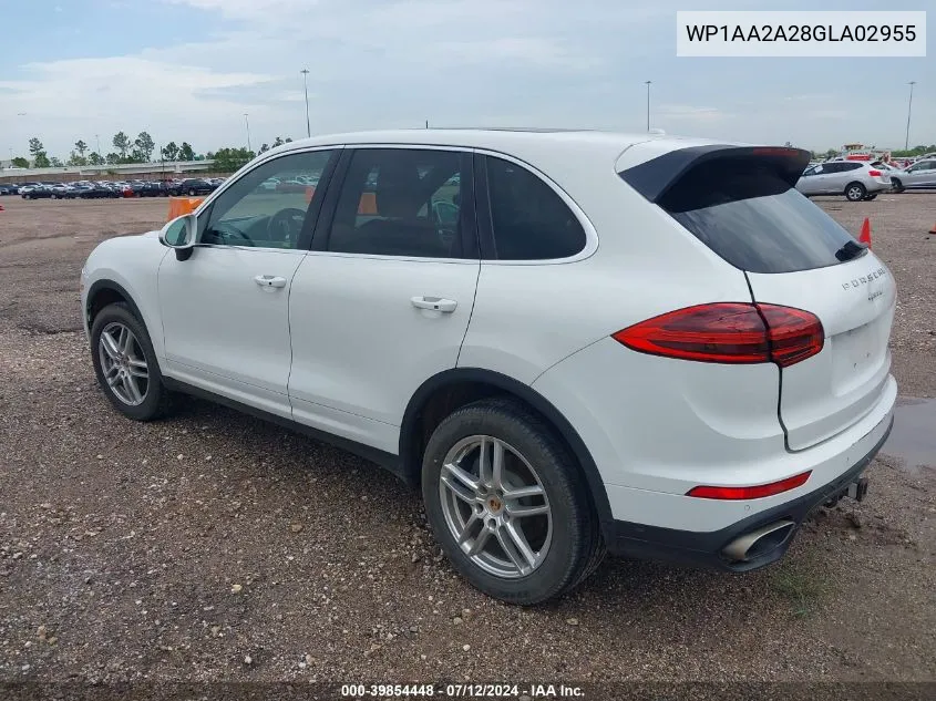 WP1AA2A28GLA02955 2016 Porsche Cayenne