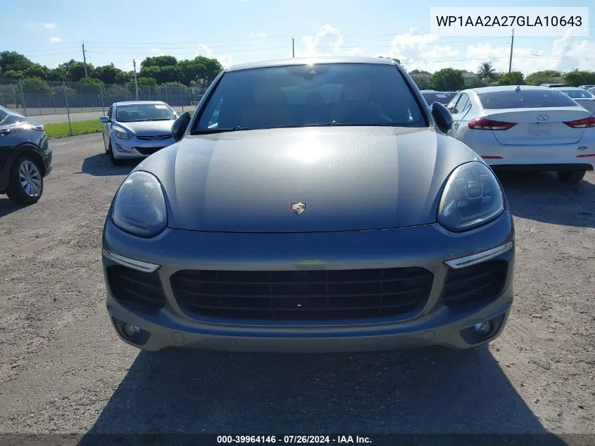 WP1AA2A27GLA10643 2016 Porsche Cayenne