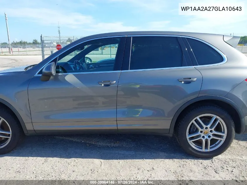 WP1AA2A27GLA10643 2016 Porsche Cayenne