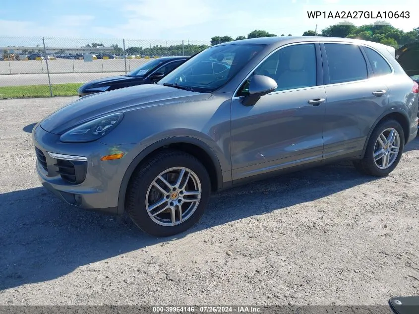 WP1AA2A27GLA10643 2016 Porsche Cayenne