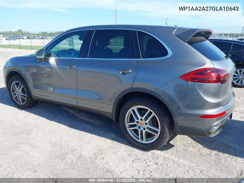 WP1AA2A27GLA10643 2016 Porsche Cayenne