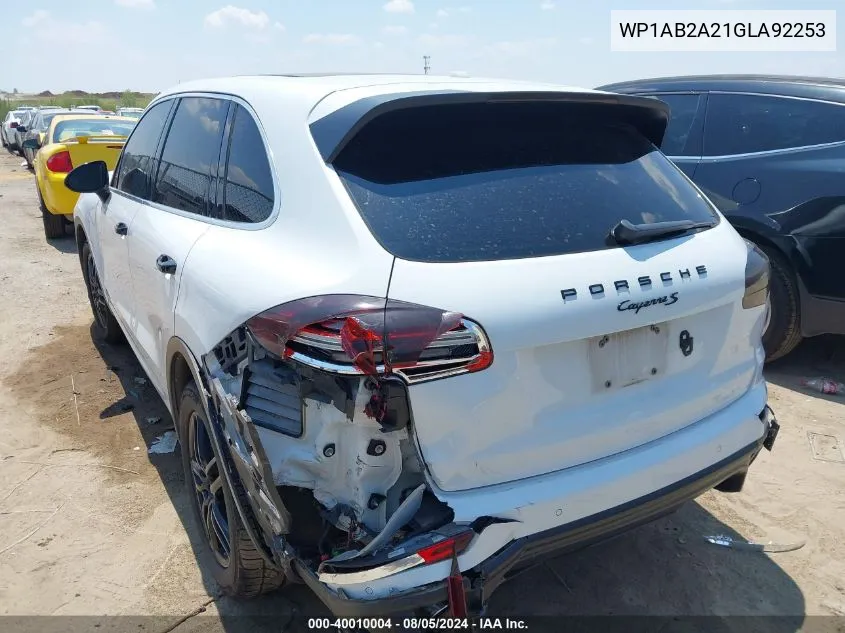 WP1AB2A21GLA92253 2016 Porsche Cayenne S