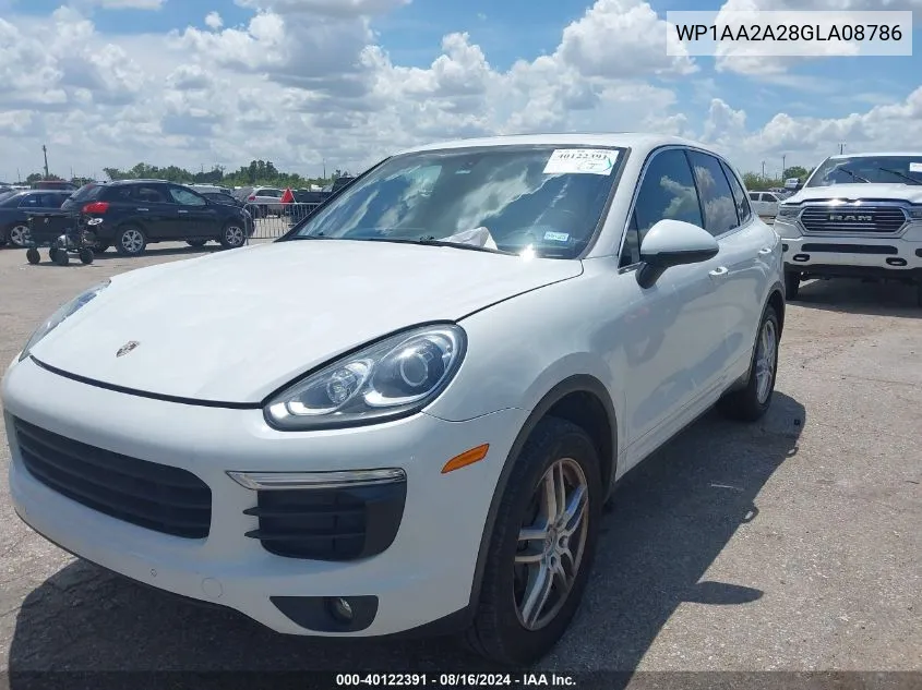 2016 Porsche Cayenne VIN: WP1AA2A28GLA08786 Lot: 40122391