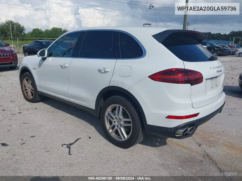 2016 Porsche Cayenne E-Hybrid S VIN: WP1AE2A20GLA59736 Lot: 40298190