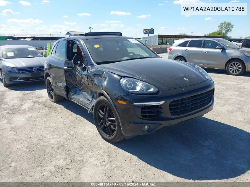 2016 Porsche Cayenne VIN: WP1AA2A20GLA10788 Lot: 40334749