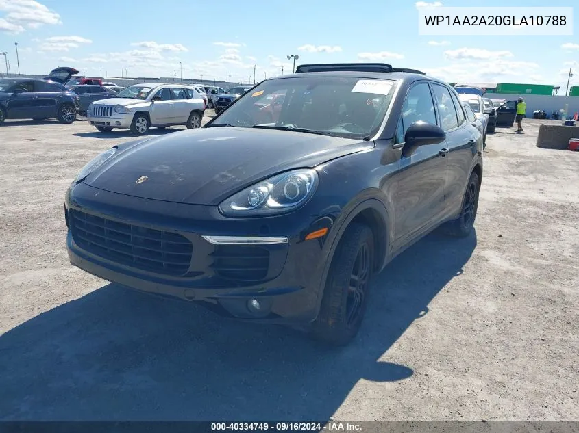 2016 Porsche Cayenne VIN: WP1AA2A20GLA10788 Lot: 40334749