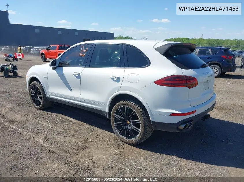 WP1AE2A22HLA71453 2017 Porsche Cayenne Se Hybrid/Platinum