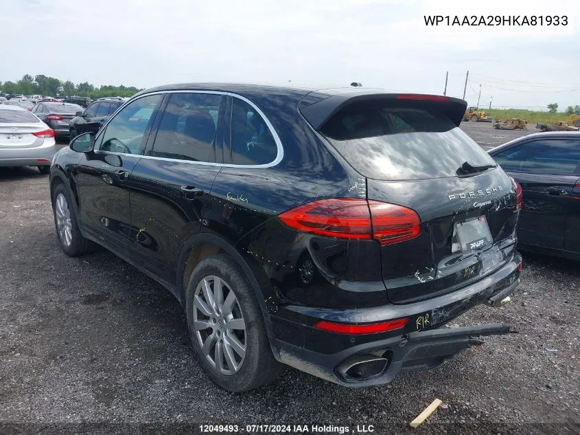 WP1AA2A29HKA81933 2017 Porsche Cayenne