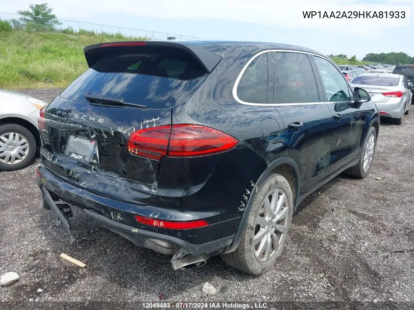 WP1AA2A29HKA81933 2017 Porsche Cayenne