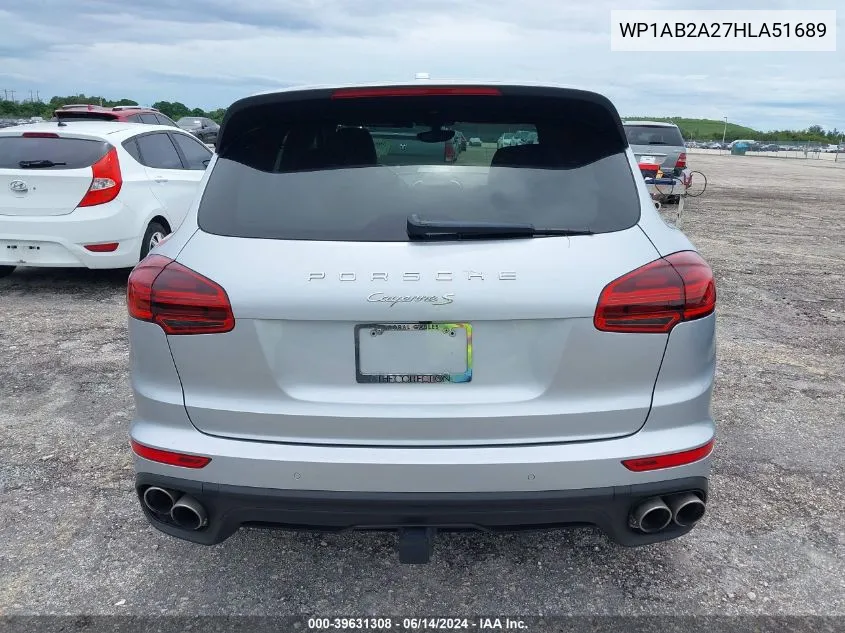 WP1AB2A27HLA51689 2017 Porsche Cayenne S