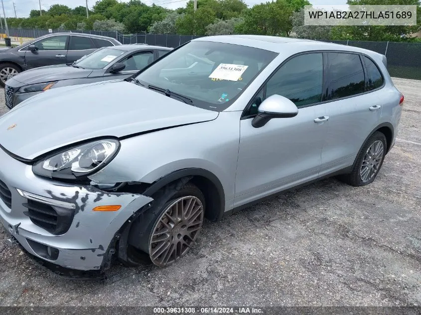 2017 Porsche Cayenne S VIN: WP1AB2A27HLA51689 Lot: 39631308