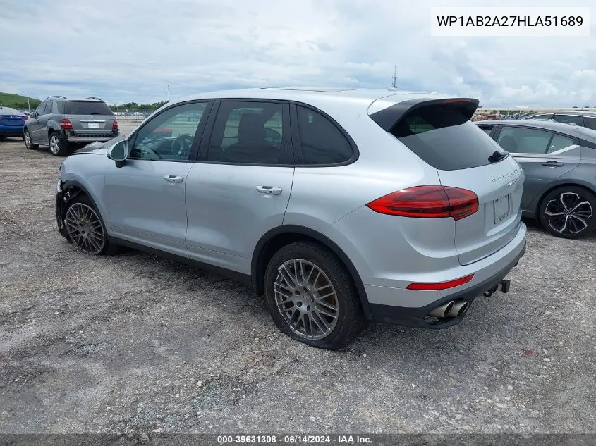 2017 Porsche Cayenne S VIN: WP1AB2A27HLA51689 Lot: 39631308