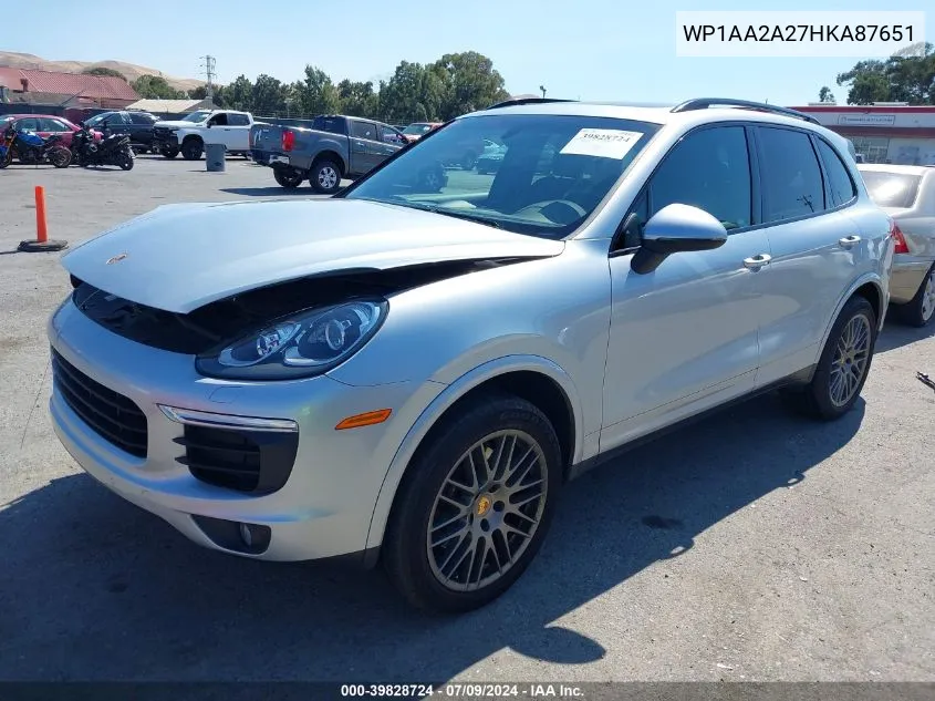 2017 Porsche Cayenne Platinum Edition VIN: WP1AA2A27HKA87651 Lot: 39828724