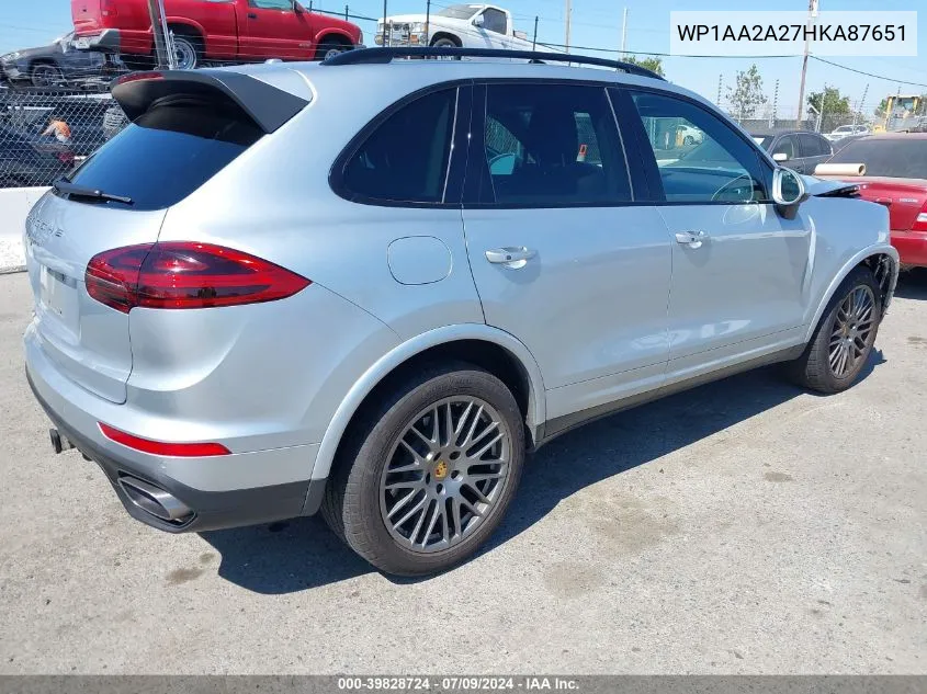 2017 Porsche Cayenne Platinum Edition VIN: WP1AA2A27HKA87651 Lot: 39828724