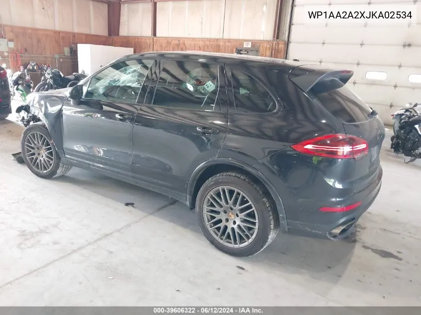 WP1AA2A2XJKA02534 2018 Porsche Cayenne Platinum Edition