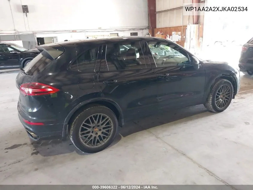 2018 Porsche Cayenne Platinum Edition VIN: WP1AA2A2XJKA02534 Lot: 39606322