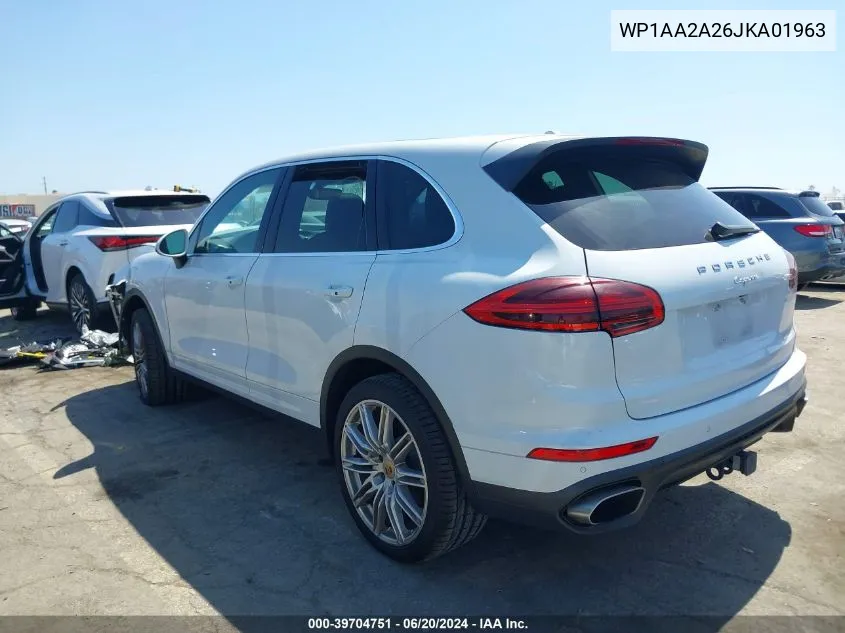 2018 Porsche Cayenne VIN: WP1AA2A26JKA01963 Lot: 39704751