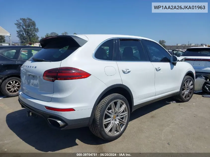 2018 Porsche Cayenne VIN: WP1AA2A26JKA01963 Lot: 39704751