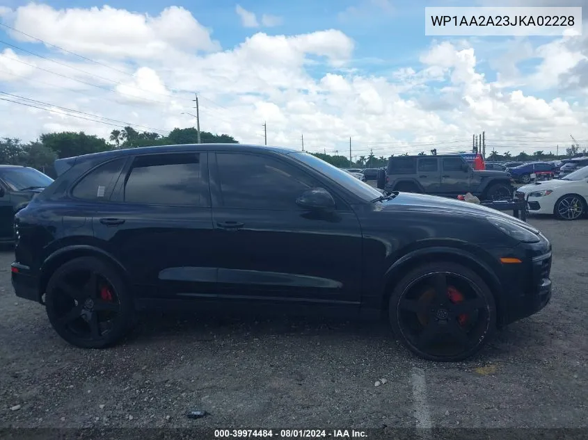 WP1AA2A23JKA02228 2018 Porsche Cayenne Platinum Edition