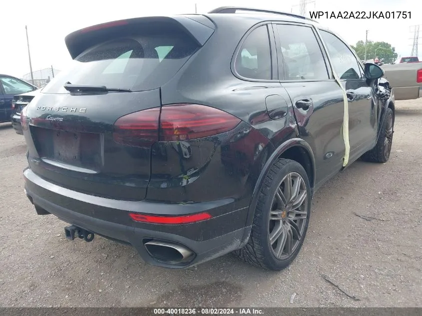 2018 Porsche Cayenne VIN: WP1AA2A22JKA01751 Lot: 40018236