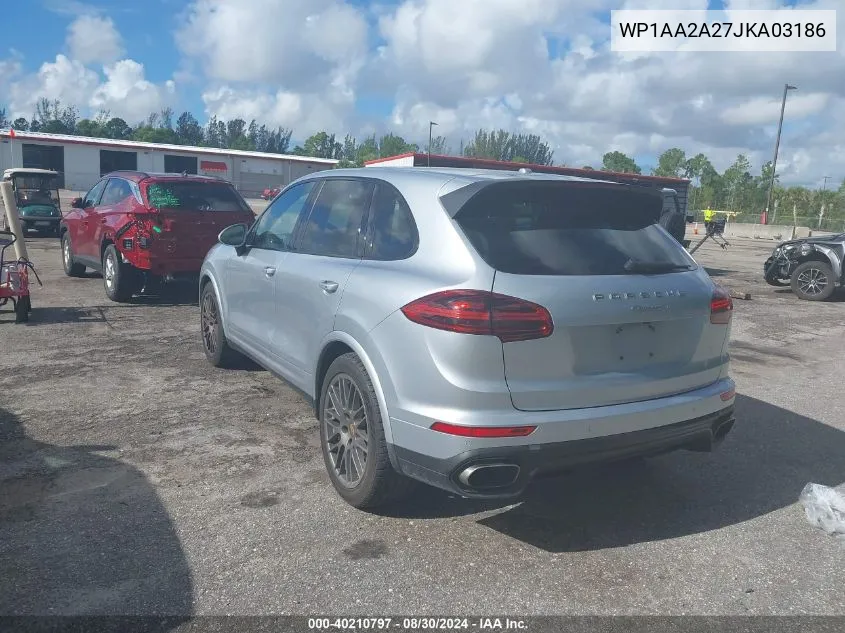 2018 Porsche Cayenne Platinum Edition VIN: WP1AA2A27JKA03186 Lot: 40210797